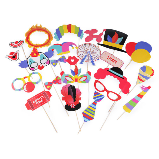 Photo booth party props - As pictured (1 Set)