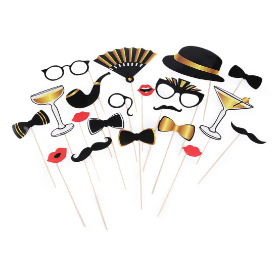Photo booth party props - As pictured (1 Set)