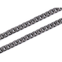 Łańcuszek płaski do torebki z karabińczykiem długość 117 cm - Czarny nikiel (1 Sztuka)