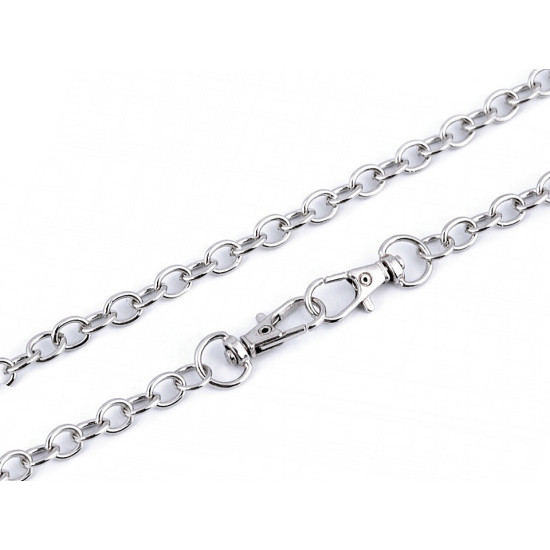 Bag / purse metal chain with lobster clasp length 120 cm - Nickel (1 Piece) Bag / purse metal chain with lobster clasp length 120 cm - Nickel (1 Piece)
