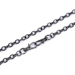 Bag / purse metal chain with lobster clasp length 120 cm - Black nickel (1 Piece)
