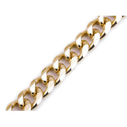Łańcuszek płaski szerokość 14 mm, metraż - Złoto klasyczne (1 Metr)