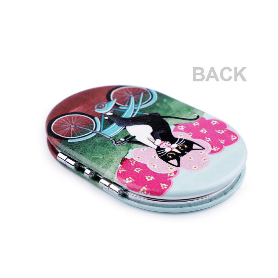 Cosmetic pocket mirror cat - Turquoise (1 Piece)