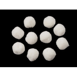 Bommel / pompon deluxe ø20 mm - Hell-créme (12 Stücke)