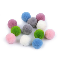 Bommel / pompon deluxe ø20 mm - Farbenmix (12 Stücke)