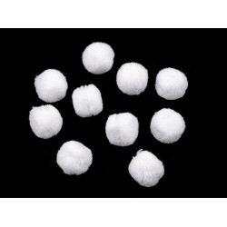 Bommel / pompon deluxe ø20 mm - Weiß (12 Stücke)