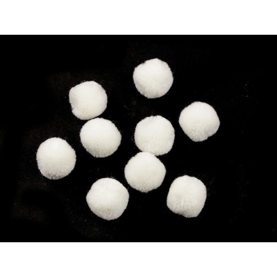 Bommel / pompon deluxe ø15 mm - Weiß (500 Stücke)