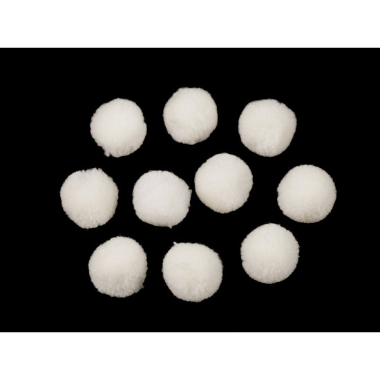 Bommel / pompon deluxe ø15 mm - Weiß (500 Stücke)