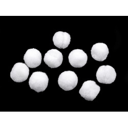 Bommel / pompon deluxe ø15 mm - Weiß (10 Stücke)