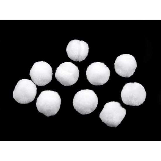 Bommel / pompon deluxe ø15 mm - Weiß (500 Stücke)