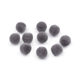 Bommel / pompon deluxe ø15 mm - Grau (10 Stücke)
