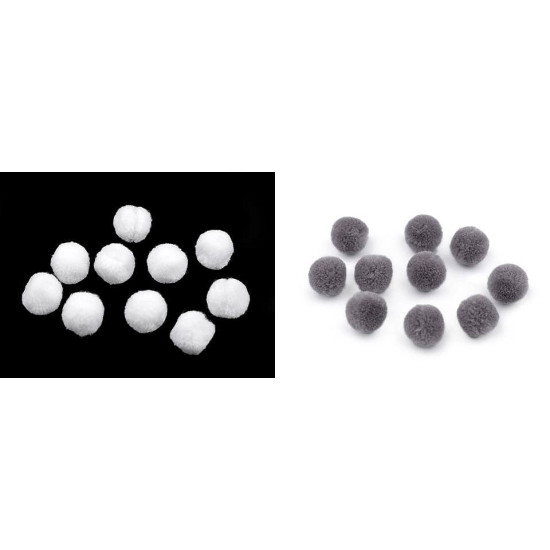 Bommel / pompon deluxe ø15 mm - Weiß (500 Stücke)