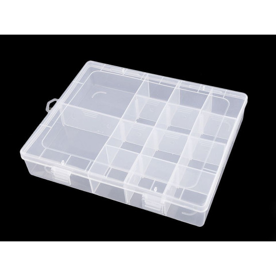 Pojemnik plastikowy 4x17x21 cm - Transparent (9 Sztuki)