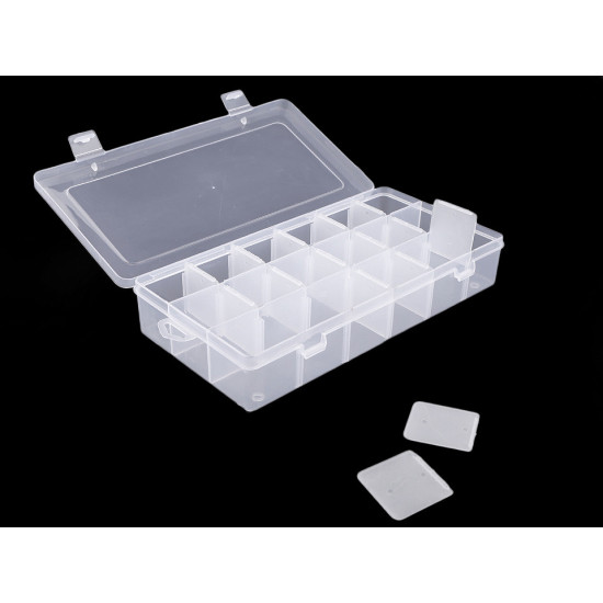 Boîte de rangement en plastique, 12,5 x 23 x 4 cm - Transparent (1 Pièce) Boîte de rangement en plastique, 12,5 x 23 x 4 cm - Transparent (1 Pièce)