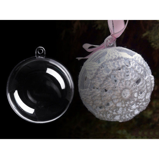 Clear plastic ball ornament ø7 cm - Transparent (5 Pieces)