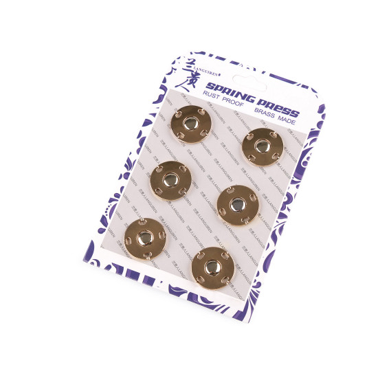 Spring press / snap fasteners ø20 mm - Gold (36 Pairs) Spring press / snap fasteners ø20 mm - Gold (36 Pairs)