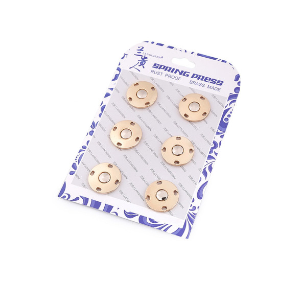 Spring press / snap fasteners ø20 mm - Gold (36 Pairs) Spring press / snap fasteners ø20 mm - Gold (36 Pairs)