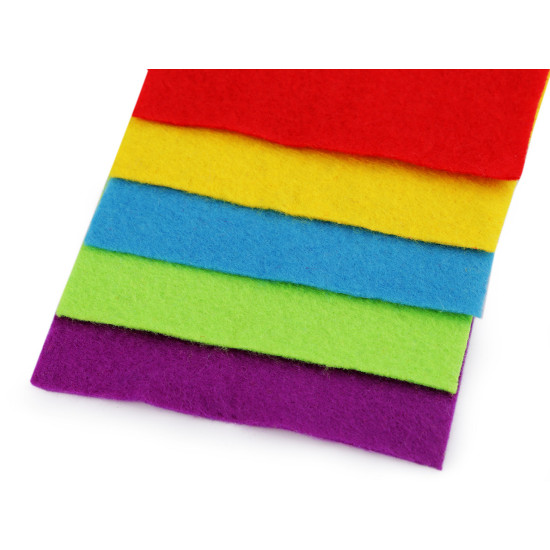 Filc dekoracyjny 10x45 cm - kolorowy zestaw - Mix nr. 5 (1 Zestaw)