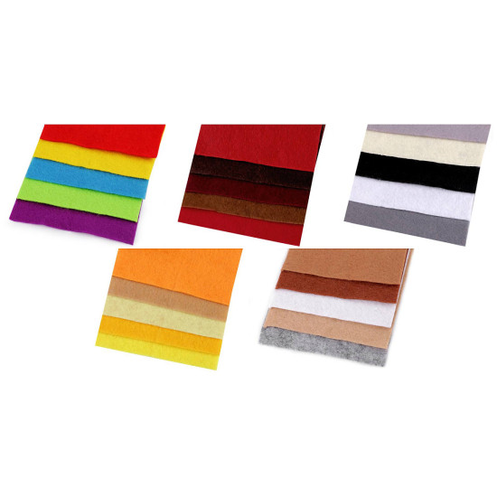 Filc dekoracyjny 10x45 cm - kolorowy zestaw - Mix nr. 5 (1 Zestaw)