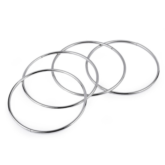 Kółko / obręcz metalowa / ucho do torebki ø13,5 cm - Nikiel (4 Sztuki) Kółko / obręcz metalowa / ucho do torebki ø13,5 cm - Nikiel (4 Sztuki)