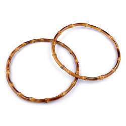 Bamboo bag handles ø20 cm - Bamboo dark (2 Pieces)