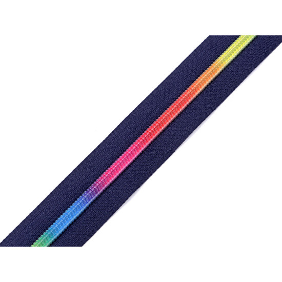 Continuous nylon rainbow zipper no 5 - Blue dark (1 Meter)