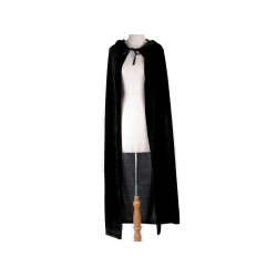 Cape de carnaval en velours avec capuche - Noir (1 Pièce)