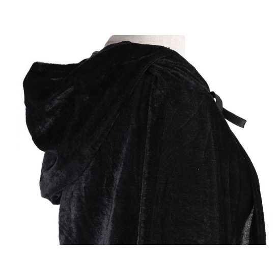 Cape de carnaval en velours avec capuche - Noir (1 Pièce)