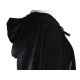 Cape de carnaval en velours avec capuche - Noir (1 Pièce)