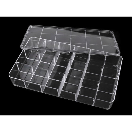 Pojemnik plastikowy z przegródkami / organizer 16,5x29 cm - Transparent (5 Sztuki) Pojemnik plastikowy z przegródkami / organizer 16,5x29 cm - Transparent (5 Sztuki)