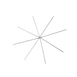 Gwiazda / śnieżynka druciana baza do nawlekania koralików ø9 cm - Platyna (10 Sztuki)