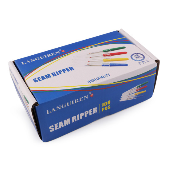 Seam ripper / thread unpicker / stitch remover, length 6.5 cm - Random colors (100 Pieces) Seam ripper / thread unpicker / stitch remover, length 6.5 cm - Random colors (100 Pieces)