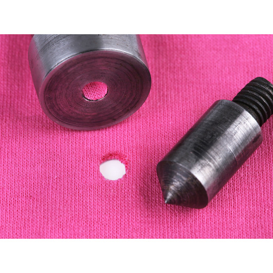 Hand press dies mold for hole making, for grommets ø5; 7; 8; 10 mm - Nickel (1 Set) Hand press dies mold for hole making, for grommets ø5; 7; 8; 10 mm - Nickel (1 Set)