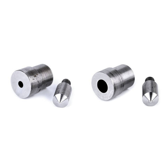 Hand press dies mold for hole making, for grommets ø5; 7; 8; 10 mm - Nickel (1 Set) Hand press dies mold for hole making, for grommets ø5; 7; 8; 10 mm - Nickel (1 Set)