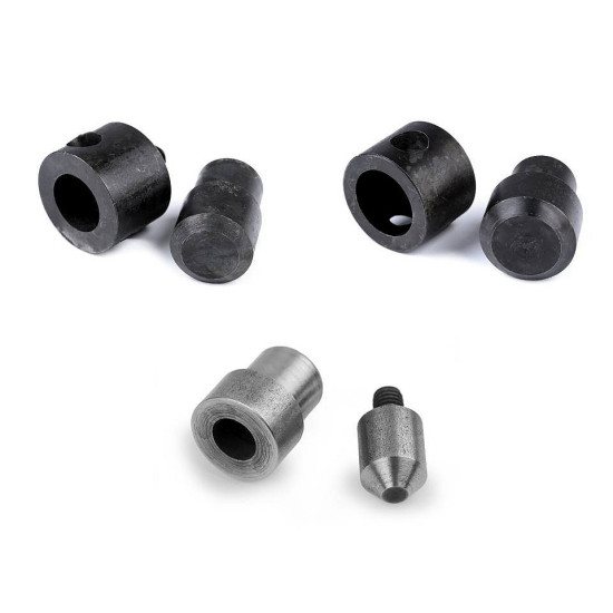 Matriță pentru găurit materiale textile, ø12; 18; 20 mm - Nichel (3 Seturi) Matriță pentru găurit materiale textile, ø12; 18; 20 mm - Nichel (3 Seturi)