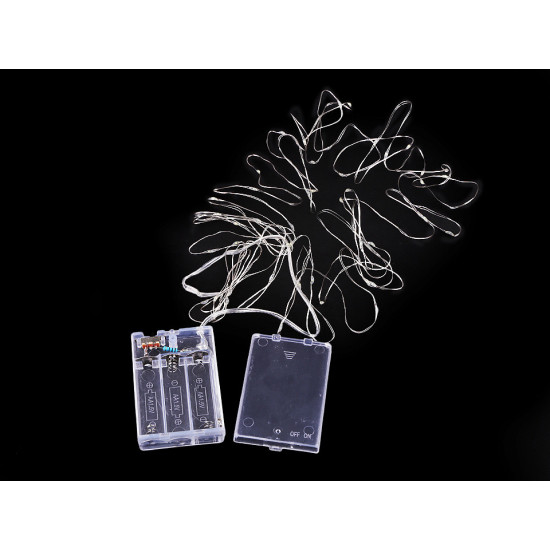 Battery operated led string lights - White (1 Piece)