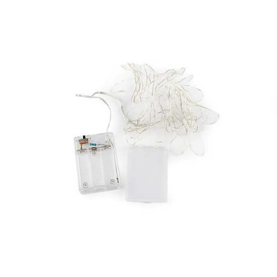 Battery operated led string lights - White (1 Piece)