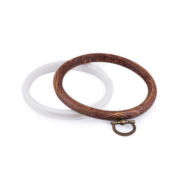 Cadre de broderie, ø 9 cm - Marron (5 Pièces) Cadre de broderie, ø 9 cm - Marron (5 Pièces)