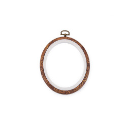 Tamborek / ramka do zawieszenia oval 11x13,5 cm - Brązowy (1 Sztuka)