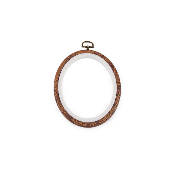 Cadre ovale à accrocher pour point de croix/broderie, 11 x 13,5 cm - Marron (5 Pièces) Cadre ovale à accrocher pour point de croix/broderie, 11 x 13,5 cm - Marron (5 Pièces)