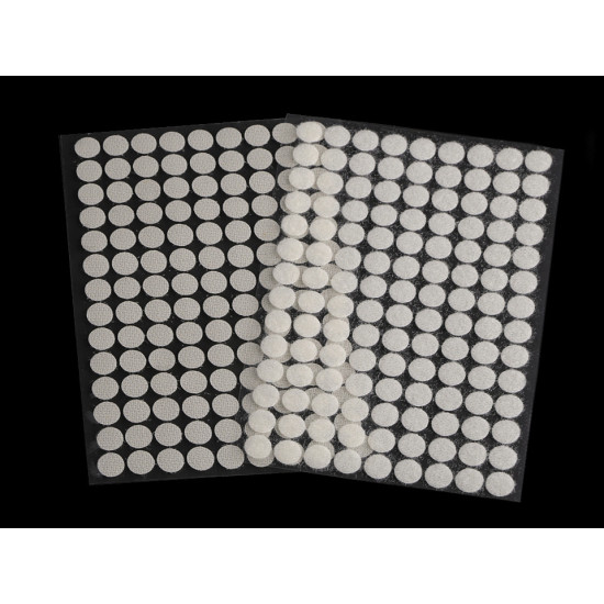 Hook and loop self adhesive circles / dots ø10 mm - Dove grey (1 Card) Hook and loop self adhesive circles / dots ø10 mm - Dove grey (1 Card)