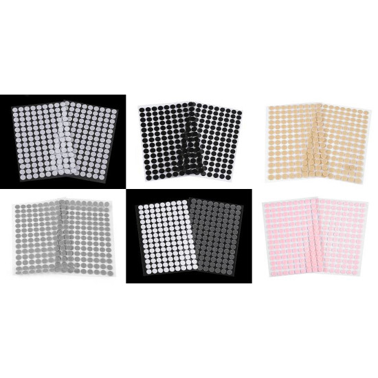 Hook and loop self adhesive circles / dots ø10 mm - Dove grey (1 Card) Hook and loop self adhesive circles / dots ø10 mm - Dove grey (1 Card)