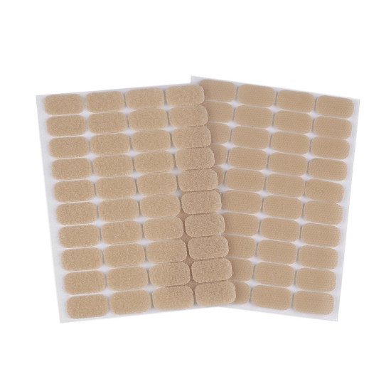 Hook and loop self adhesive rectangles 15x25 mm - White (1 Card)