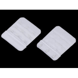 Przedłużka / zapięcie / haftki trzyrzędowe szerokość 50 mm - White (1 Sztuka)