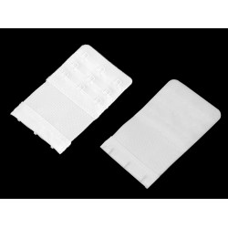Przedłużka / zapięcie / haftki trzyrzędowe szerokość 55 mm z gumką - White (1 Sztuka)