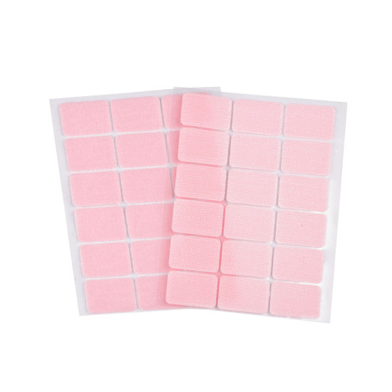 Hook and loop self adhesive rectangles 25x32 mm - White (1 Card)