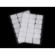 Hook and loop self adhesive rectangles 25x32 mm - White (1 Card)