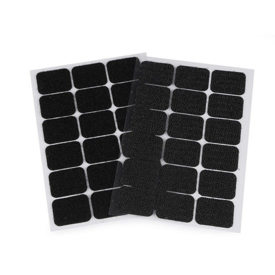 Hook and loop self adhesive rectangles 25x32 mm - White (1 Card)