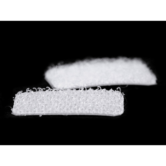 Hook and loop self adhesive rectangles 25x32 mm - White (1 Card)