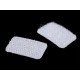 Hook and loop self adhesive rectangles 25x32 mm - White (1 Card)